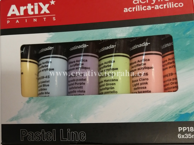 Artix akrylové barvy pastelové - sada 6x35ml